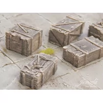 Stare drewniane skrzynie - Ciemne (10 sztuk) - Akcesoria i części modelarskie - miniaturka - grafika 1
