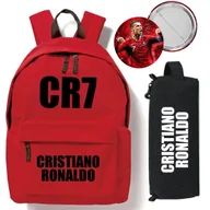 Torebki damskie - Zestaw do Szkoły Czerwony Plecak + Piórnik + Pin CRISTIANO RONALDO - miniaturka - grafika 1