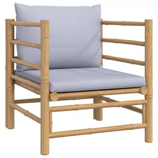 Sofa ogrodowa z jasnoszarymi poduszkami, bambusowa Lumarko! - Sofy ogrodowe - miniaturka - grafika 3