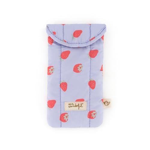 Mr. Wonderful - Etui na okulary - Truskawki - Wyściełane etui na okulary z tkaniny - Z zapięciem na rzep