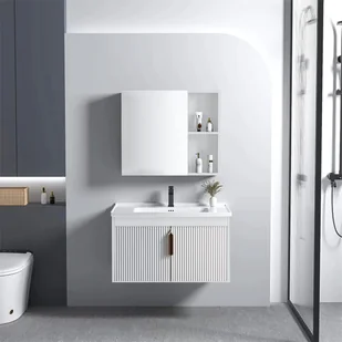 Zestaw mebli łazienkowych z Umywalką Astor 60cm Biały - Meble łazienkowe - miniaturka - grafika 1