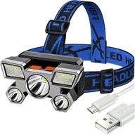 Latarki - LATARKA CZOŁOWA CZOŁÓWKA AKUMULATOROWA MOCNA 9x LED ZOOM CREE XPE NA GŁOWĘ - miniaturka - grafika 1