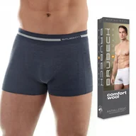 Majtki męskie - Bokserki męskie WEŁNIANE BRUBECK BX10430 - XL - miniaturka - grafika 1