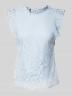 Top o kroju regular fit z koronkowym obszyciem model ‘COLLINE’ - Koszulki i topy damskie - miniaturka - grafika 1