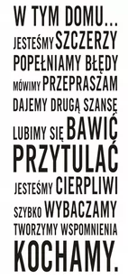 Napis na ścianę, naklejka - W tym domu ... - 25, 240x120 cm - Naklejki na ścianę - miniaturka - grafika 1