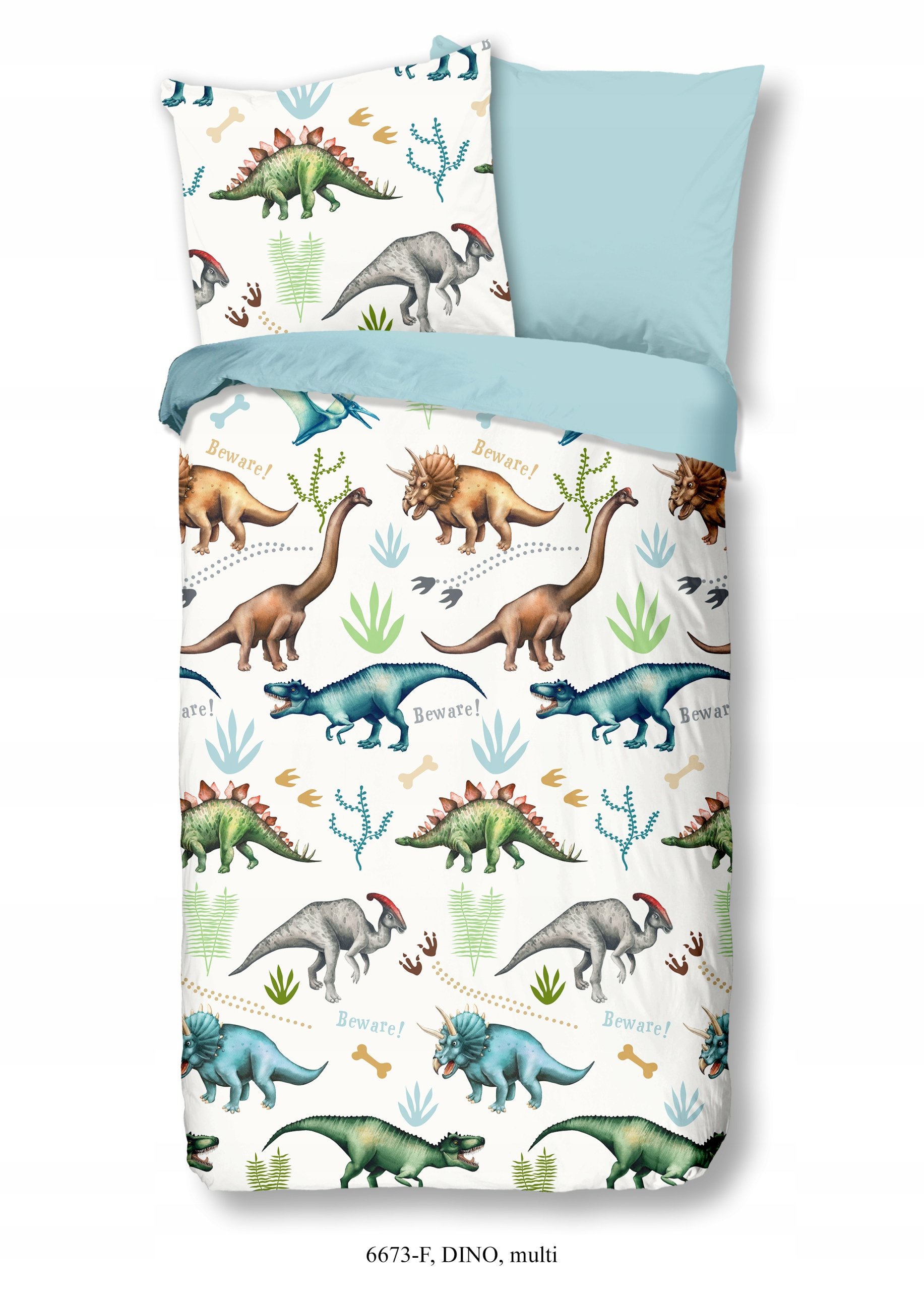 Pościel flanelowa dinozaury dino 140x200 gruba miękka bawełna dla dziecka