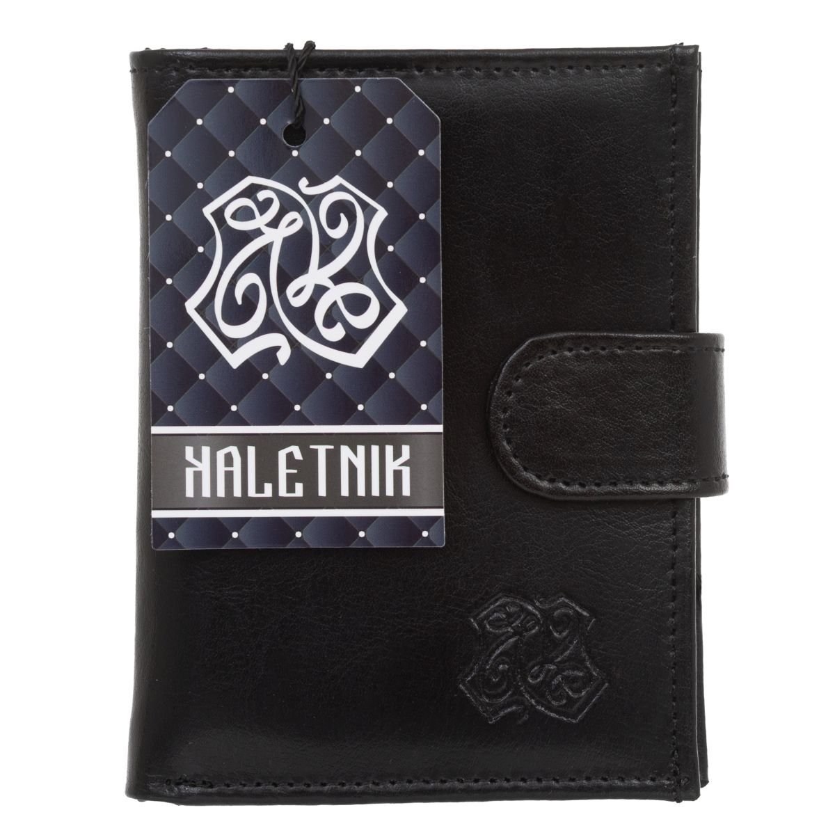 Portfel Męski Skórzany Kaletnik Kostarz Czarny Mat