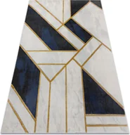 Dywany - Dywan EMERALD ekskluzywny 1015 glamour, stylowy marmur, geometryczny granatowy / złoty niebieski 140x190 cm - miniaturka - grafika 1