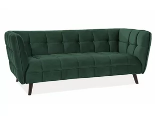 Signal Pikowana sofa w kolorze zielonym CASTELLO 3 VELVET, nogi kolor wenge, tap. bluvel 78 - Sofy i kanapy - miniaturka - grafika 1