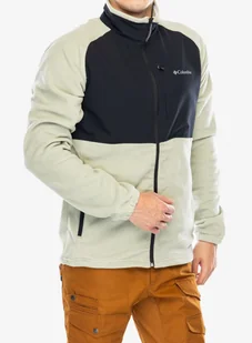 Bluza polarowa Columbia Sage Peak Full Zip Fleece - safari/black - Bluzy sportowe męskie - miniaturka - grafika 1