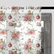 Firany - Firana świąteczna WINTER wzór BN28 świąteczne dekoracje z rudzikiem 140 x 300 cm - miniaturka - grafika 1