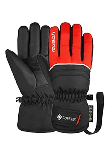Reusch Dziecięce Teddy Gore-tex wiatroszczelne i wodoodporne, ciepłe rękawice narciarskie, rękawice sportowe, rękawice śniegowe, do jazdy na sankach, rękawiczki zimowe, czarne/czerwone, rozmiar 4,5 - Rękawiczki - miniaturka - grafika 1