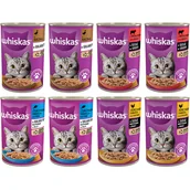 Mokra karma dla kotów - Whiskas Mokra karma dla kota Whiskas MIX różne smaki 8 x 400 g - miniaturka - grafika 1
