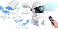 Biurka dla dzieci - Mozos Mozos Biurko dziecięce krzesło z regulacją DC-SET-BLUE + Laserowy projektor gwieździstego nieba HR-F2 - miniaturka - grafika 1