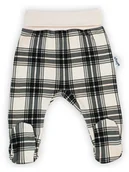 Śpiochy dla niemowląt - Niemowlęcy półśpioch w kratkę beżowo-czarny Nicol r.62 - miniaturka - grafika 1