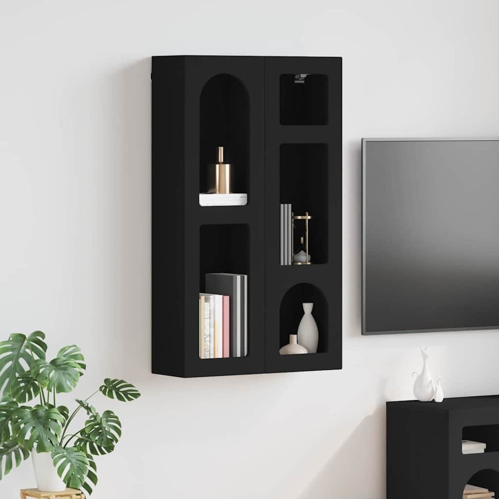 vidaXL Szafka wisząca czarny 59 x 20 x 100 cm materiał drewniany