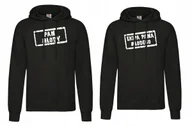 Bluzy męskie - Czarna MĘSKA BLUZA Z KAPTUREM Z Nadrukiem KAWALERSKI PAN MŁODY r. L #2 - miniaturka - grafika 1