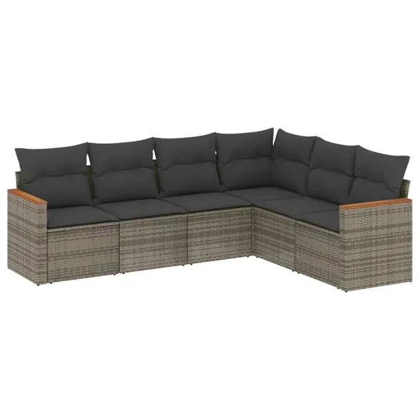 Zestaw mebli ogrodowych z rattanem PE, szary, wymiary: 62x62x69 cm, 55x62x6