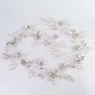 Ozdoby do włosów - OZDOBA DO WŁOSÓW długa ŚLUBNA STROIK ŚLUB SREBRNA - miniaturka - grafika 1