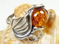 Pierścionki - 112-131 Pierścionek Srebro z Bursztynem - rozm.11 - miniaturka - grafika 1