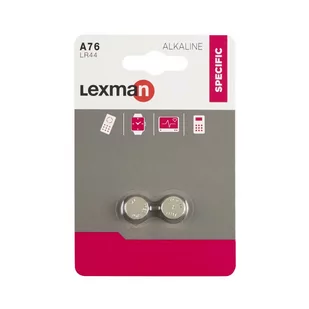 Bateria alkaliczna LR44/A76 2 SZT. LEXMAN - Baterie i akcesoria - miniaturka - grafika 1