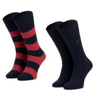 Skarpetki męskie - Zestaw 2 par wysokich skarpet męskich Tommy Hilfiger 342021001 Granatowy - miniaturka - grafika 1