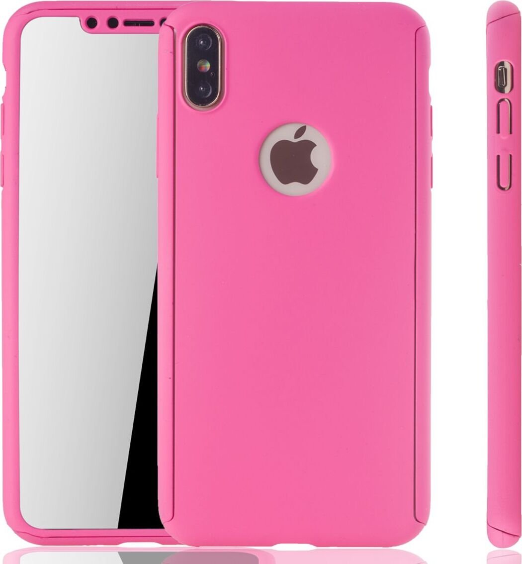 Etui na telefon komórkowy Pokrowiec ochronny na Apple iPhone XS Max Pełna obudowa Osłona ekranu 360 Różowy