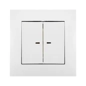 Wyłączniki światła i elektryczne - ELEKTRO - PLAST Włącznik podwójny z podświetleniem CARLA biały ELEKTRO - PLAST - miniaturka - grafika 1