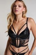 Biustonosze - Hunkemöller Usztywniany długoszczelny biustonosz push-up z fiszbinami Nadia Czarny - miniaturka - grafika 1