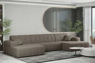 Narożniki - Sofa w kształcie U NIMES narożnik tkanina Neve brązowy - miniaturka - grafika 1