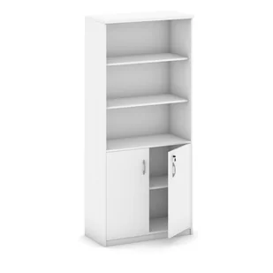 B2B Partner Szafa dwudrzwiowa z półkami, 800 x 400 x 1800 mm, biały 437457 - Szafy biurowe - miniaturka - grafika 1