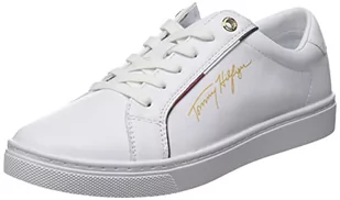 Tommy Hilfiger Damskie sneakersy Signature Cupsole, biały, 7,5 UK, biały, 42 EU - Sneakersy damskie - miniaturka - grafika 1