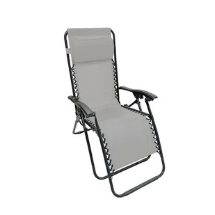 Fotel z podnóżkiem szary 175 x 65 cm - Fotele i krzesła ogrodowe - miniaturka - grafika 1