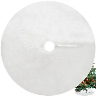 Dywanik pod Choinkę Mata Futerko Biały Dywan 78 cm Duży na Prezenty Okrągły RUHHY - Ozdoby bożonarodzeniowe - miniaturka - grafika 1