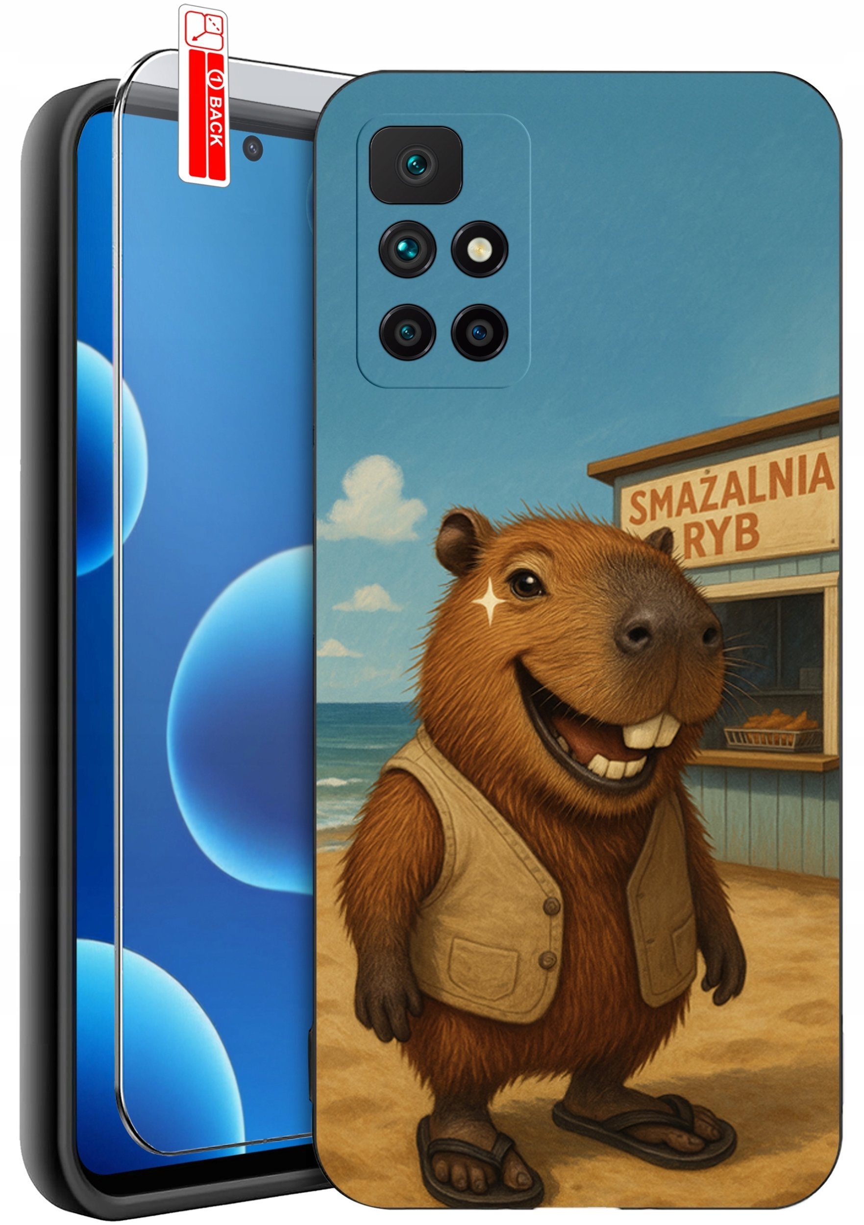 krainaGSM Etui Do Xiaomi Redmi 10 Wzory Silikonowe Matt Case + Szkło 9H