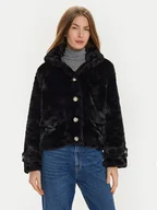 Płaszcze damskie - Vero Moda Futro Sonjaeva 10310303 Czarny Regular Fit - miniaturka - grafika 1