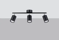 Lampy sufitowe - Sollux Lemmi SL.1128 plafon oprawa sufitowa 3x40W LED GU10 IP20 czarny - miniaturka - grafika 1