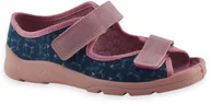 Buty dla dziewczynek - Sandały dla dziewczynki kapcie do szkoły Befado 969Y171 Max Granatowe - miniaturka - grafika 1