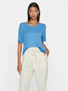 Vila T-Shirt Abella 14089540 Niebieski Relaxed Fit - Koszulki i topy damskie - miniaturka - grafika 1