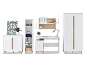 Meble do sypialni - Komplet Mebli Skrzyniowych Do Pokoju Młodzieżowego Lark 5 Biały Jesion - miniaturka - grafika 1