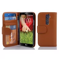 Etui i futerały do telefonów - Cadorabo cador Abo  Book Style etui do LG G2  Case Cover etui ochronne z 3 kieszenie na karty kredytowe, koniakowo-brązowy DE-101563 - miniaturka - grafika 1