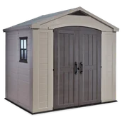 Altany ogrodowe - Keter Domek narzędziowy Factor, kremowy, 256,5x182x243 cm - miniaturka - grafika 1