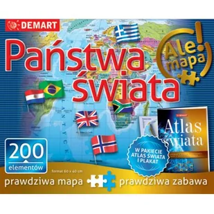 PUZZLE 200 PAŃSTWA ŚWIATA + ATLAS Opracowanie zbiorowe - Puzzle - miniaturka - grafika 2