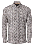 Koszule męskie - Finshley & Harding Koszula męska Mężczyźni Super Slim Fit beżowy|wielokolorowy wzorzysty, 38 - miniaturka - grafika 1