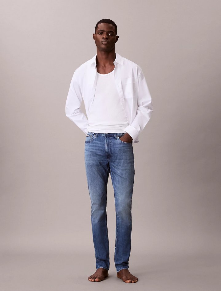 Jeansy męskie calvin klein jeans skinny blue altro