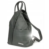 Torebki damskie - Szary Beltimore Plecak Damski Skórzany Trójkąt Pojemny Q60 : Kolory - Szary - miniaturka - grafika 1