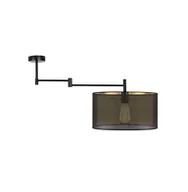 Lampy sufitowe - Czarny żyrandol do kuchni na wysięgniku RANGUN AŻUR z designerskim kloszem - miniaturka - grafika 1