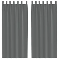 Zasłony - vidaXL Zasłony woalowe z pętelkami 2 szt. Ciemnoszary 140x225 cm - miniaturka - grafika 1
