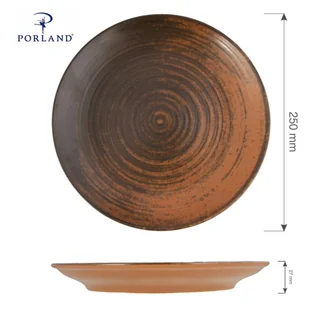 Porland TALERZ PŁYTKI LYKKE BROWN 25 cm PORCELANA BRĄZ - Talerze Porland TALERZ PŁYTKI LYKKE BROWN 25 cm PORCELANA BRĄZ - Talerze - miniaturka - grafika 2