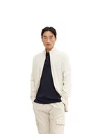 Swetry męskie - TOM TAILOR Męskie Kardigan ze stójką 1032303, 30318 - Nice Off White Melange, XL - miniaturka - grafika 1